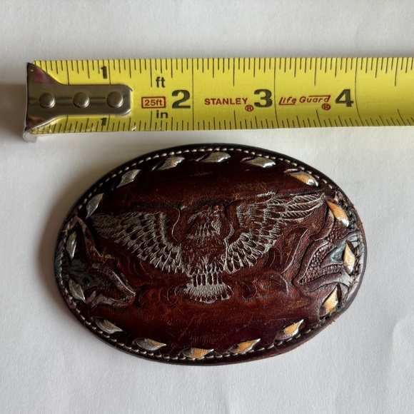 Brazos Joe Belts Leather Eagle Western Style Vintage Belt Buckle - Picture 8 of 9